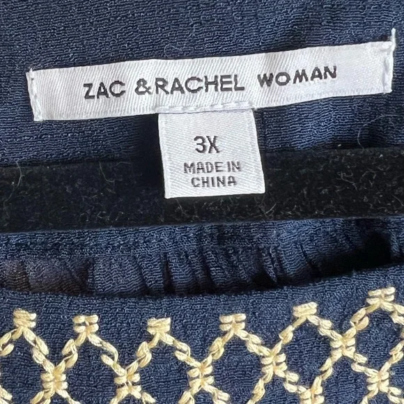 Zac & Rachel Woman Navy Embroidered Top - Picture 7 of 7